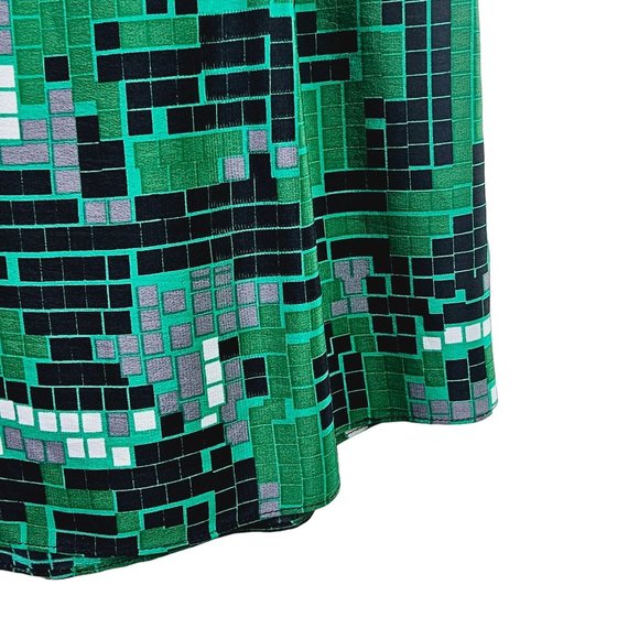 Margarita Saplala X Barneys New York Coop Silk Belted Geometric Print Dress, Sm - Picture 8 of 10